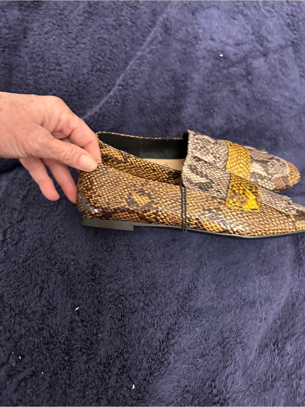 H&M Snake-Print Loafers in Brown and Yellow - Picture 2 of 9
